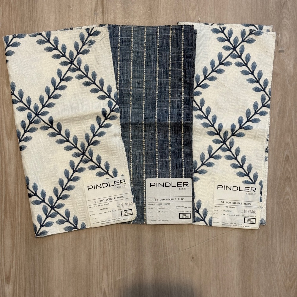 Blue and White Fabric Swatches